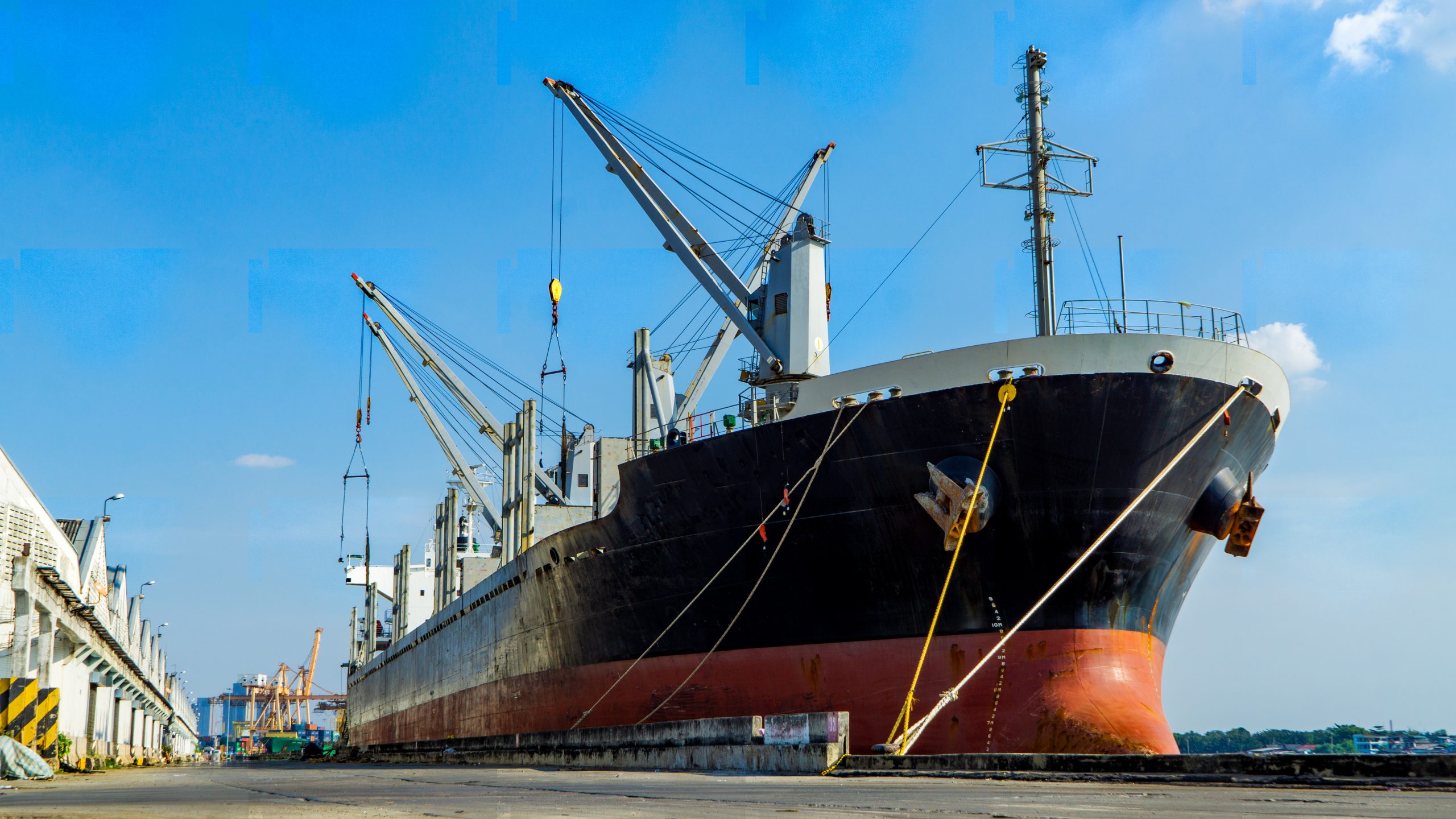 Cargo ship at dockside