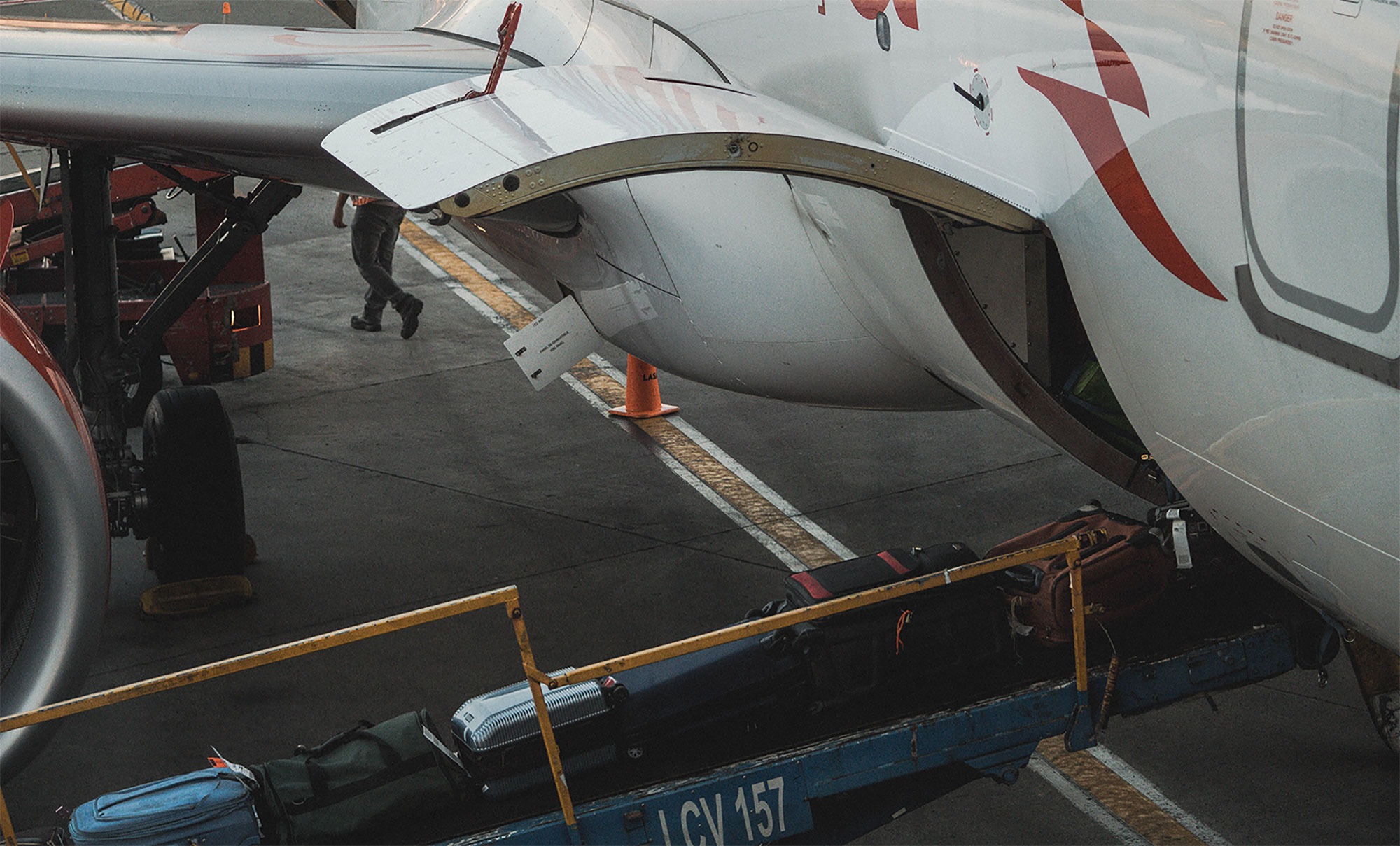 Cargo being loaded onto an aircraft